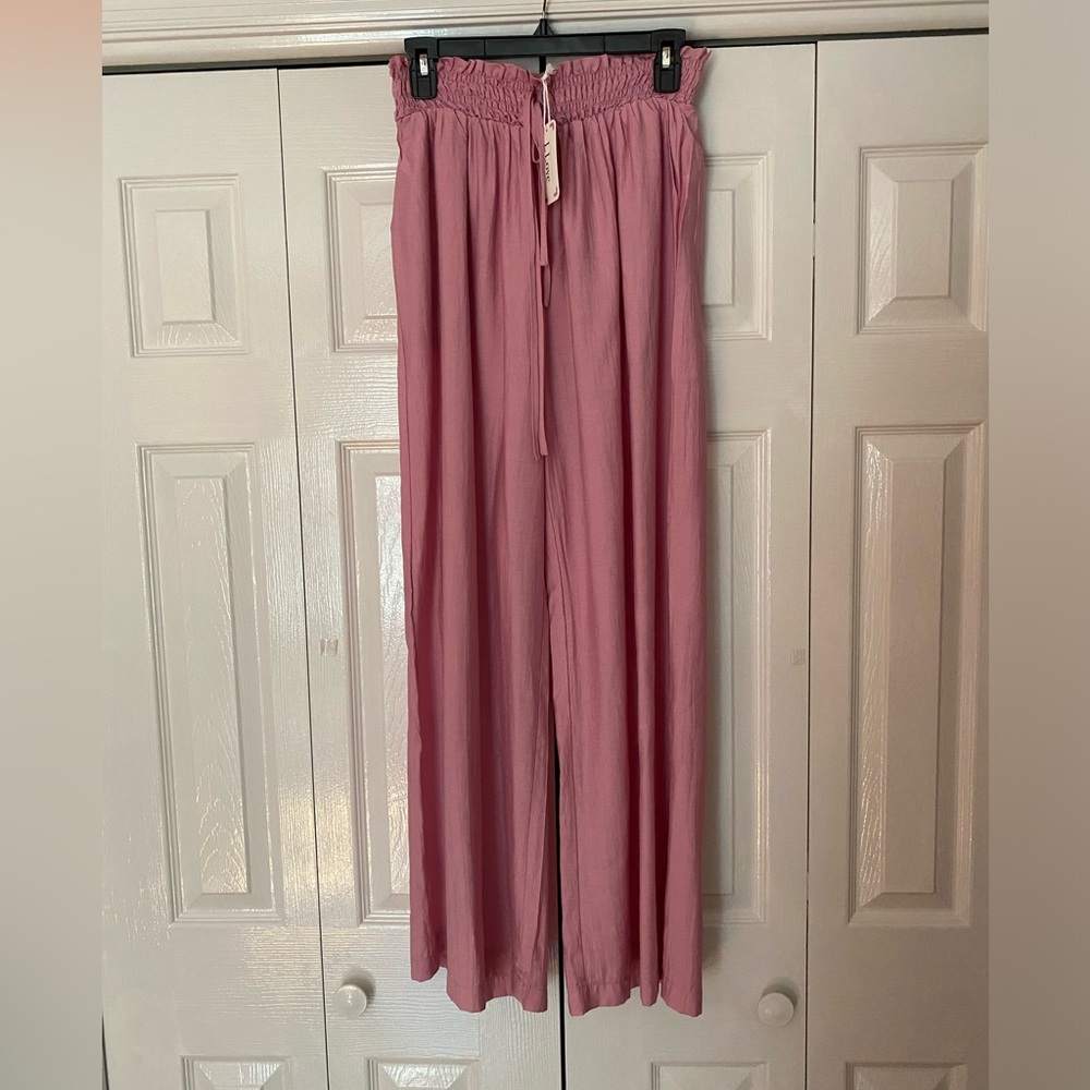 L Love pink wide leg pants